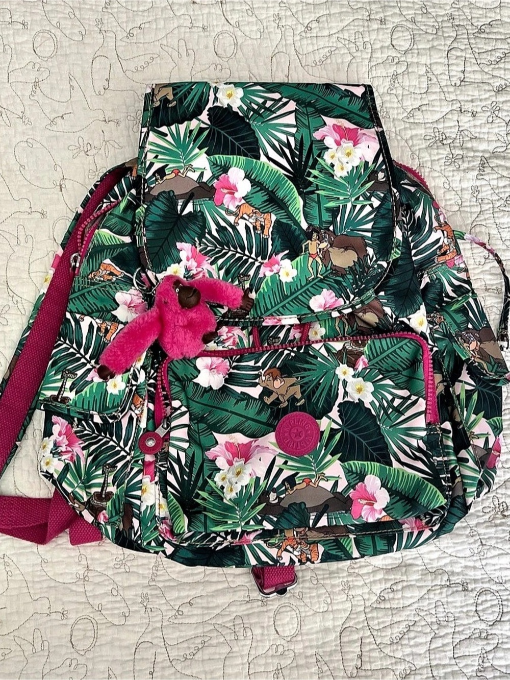 Disney The Jungle Book Jungle Book Floral Backpack Green & Pink